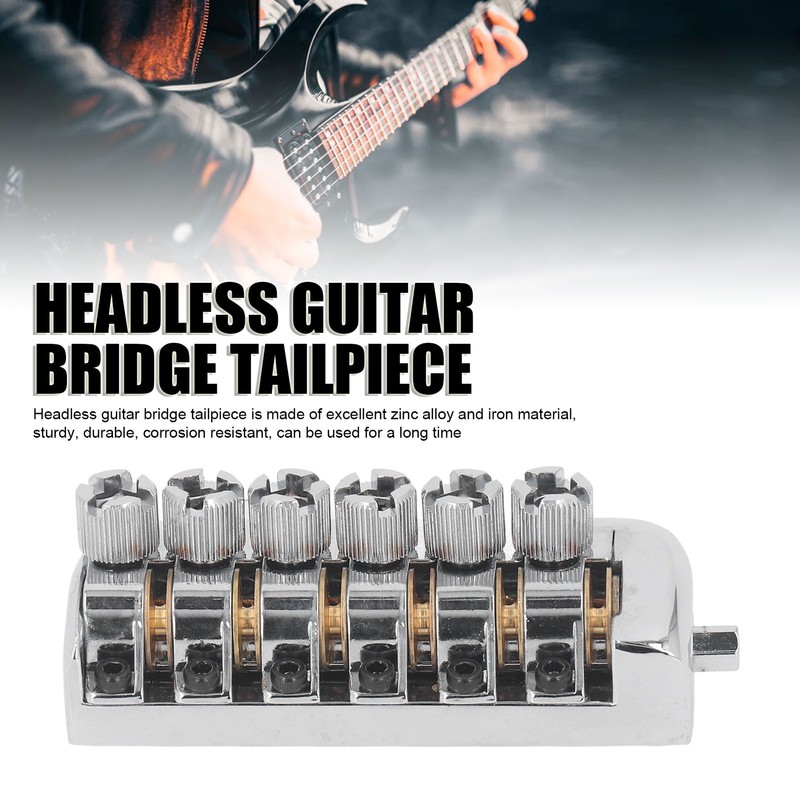 Headless Guitar Bridge Tailpiece 6 String Saddle with Worm Involved