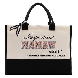 Important Mamaw Stuff Bag, Canvas Tote Bag for Gifting, Mamaw Gift Utility Tote, Shoulder Beach Bag Gift, Women Cotton Canvas Handbag, Mamaw Shopping Bag, Mother's Day Gift for Her Mamaw