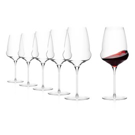Stölzle Lausitz Cocoon 25.25 oz Bordeaux Wine Glass (Set of 6) - Durable Dishwasher Safe Glassware, Contemporary Stemmed Glassware - Lead-Free Barware Glass Collection - Wine Glasses Gift Set