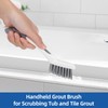 Qaestfy Grout Brush with Long Handle for Cleaning, Stiff Bristles