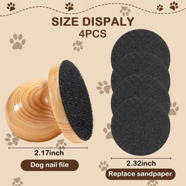 PASDUCHAS Dog Nail File, Grinder Board Scratch Pad with 4-Pack Replaceable Sandpaper Discs, Gentle Pet Nail Care Tool for Dogs and Cats