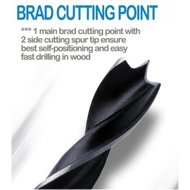 Brad Point Woodworking Drill Bit 1/8 in.Spur Point Drill Hardwood Softwood-10Pcs