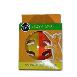 World of pets 'Tilly's Toys' Double Action Play Ball & Bell for Cat & Kitten