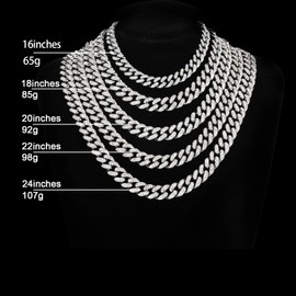 Cuban Link Chain Bling Hip Hop Jewelry for Men Dazzling Diamond Necklace for Extra Shine (18inches)