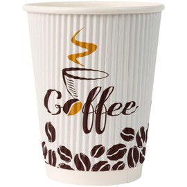 Vibrant Multicolor Ripple Hot Cups Coffee Print - 12 oz. (Pack of 20) - Unique Design - Perfect for Home, Office & Parties