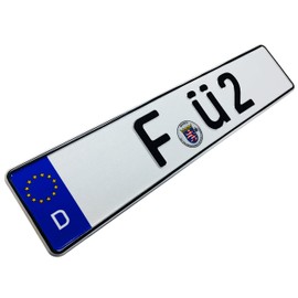 European German License Plate - F Ü 2 (Plate Only)