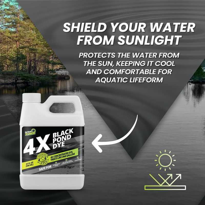 32oz Reflective Black Pond Dye, 4X Concentrate Pond Dye Black,