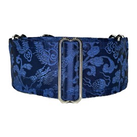 Extra Soft Martingale Dog Collar for Greyhound Saluki Whippet and Other Breeds with Similar Neck 2" Wide (Blue, L 14"-18")