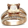 Marimor Jewelry Women's Stainless Steel Rose Gold Princess Cut Champagne