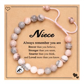 UNGENT THEM Niece Gifts from Auntie Aunt Girls Jewelry Initial Charm Bracelets for Girls Valentines Day Christmas Birthday Graduation Gifts for Teen Teenage Girls