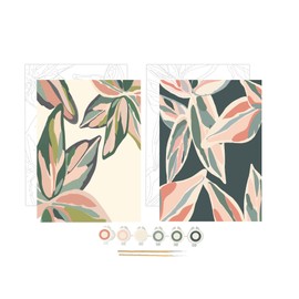 Paint by Number Canvas Kit - Anxiety Relief Self Care Gifts for Women - Birthday Presents, Stress & Anxiety Relief for Wife, Friends and Kids Ages 8- Relaxing Paint by Numbers Kits (Tropical Plants)