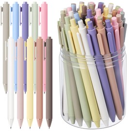 Crtiin 50 Pcs Gel Ink Pens Bulk Black Ink, Smooth Writing Cute Colorful Pens for Back to School First Day of School Teacher Student Server Office Supplies Staff Party Favor Gifts(Pastel Colors)