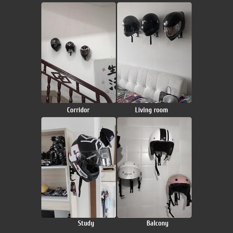 Helmet Holder 180 Degree Rotation Helmet Rack with 2 Hooks