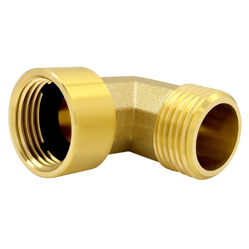Hooshing 2PCS Brass Garden Hose Elbow Connector 90 Degree 3/4
