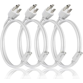 JESLED T8/T5 2FT Integrated LED Tube Light Fixture AC Power Cord Cable with 3-Prong US Plug for Garage, Workshop, Warehouse Commercial Lighting (4-Pack)