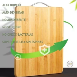 Lagom Tabla Para Picar Cortar Lagom 20x30cm De Bambú Y Madera Orgánico Natural 3en1 Alta Densidad Dureza Con Agarradera Colgable Excelente Artesanía Sin Daño A Cuchilla Facil De Limpiar Preparación De Alime