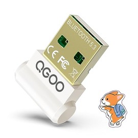 USB Bluetooth Adapter for PC - QGOO Bluetooth Dongle 5.3 EDR, Wireless Bluetooth Receiver for Desktop Computer Laptop Bluetooth Windows 8.1/10/11（white-033）