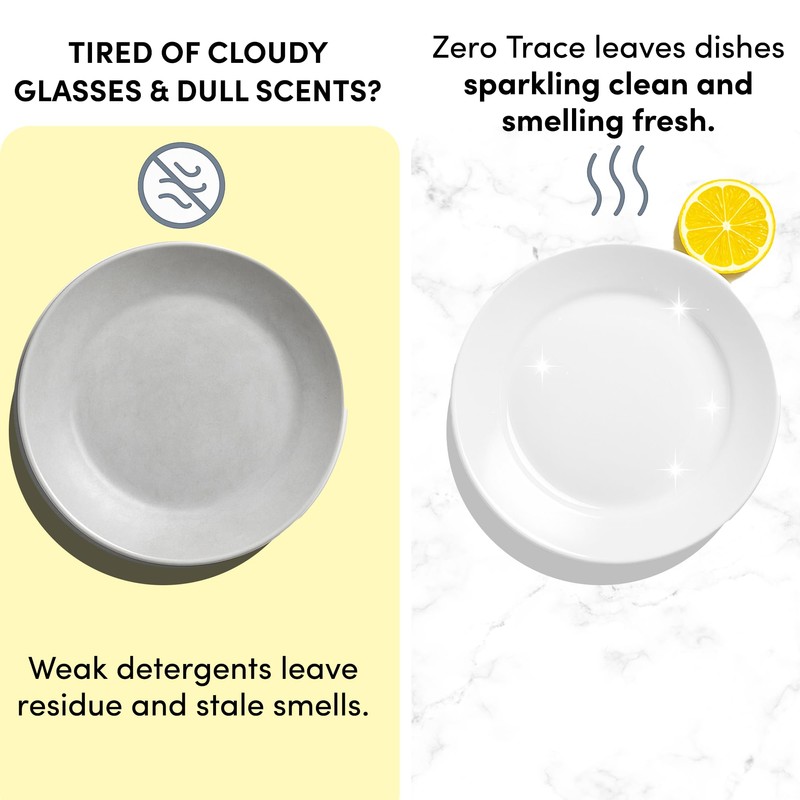 Zero Trace Dishwasher Detergent Eco-Friendly Sheets for Dish Washing -