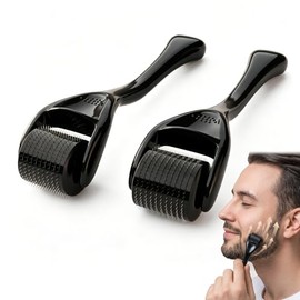 Dermaroller 0.25 mm 2 Pzs, Rodillo Facial Microneedling Cuidado de la Piel | Derma Roller Estimula Crecimiento de Barba y Cabello, Masajeador Facial A