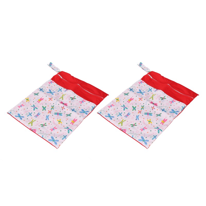 2pcs Cloth Diaper Wet Dry Bags Waterproof Reusable Wet Bags