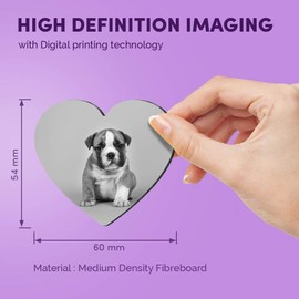 1 x Heart MDF Magnets - English Bulldog Puppy Dog Bull 42839