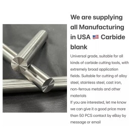 Unbranded 3/8" x 3.5”  Tungsten Solid Carbide Rods Blank 10% Cobalt