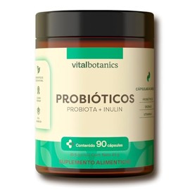 VITAL BOTANICS - Suplemento Alimenticio - Probiotics 60 Billion CFU - 2 Cepas de Probióticos con Prebióticos - Nopal, Inulina, Papaina, Bromelina y Vi