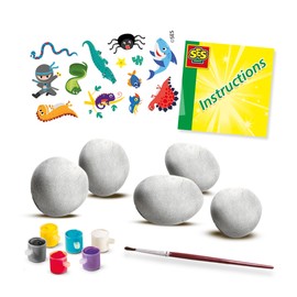 SES Creative 14289 Dinosaur Stones Painting with Transfer Stickers, Various Colours