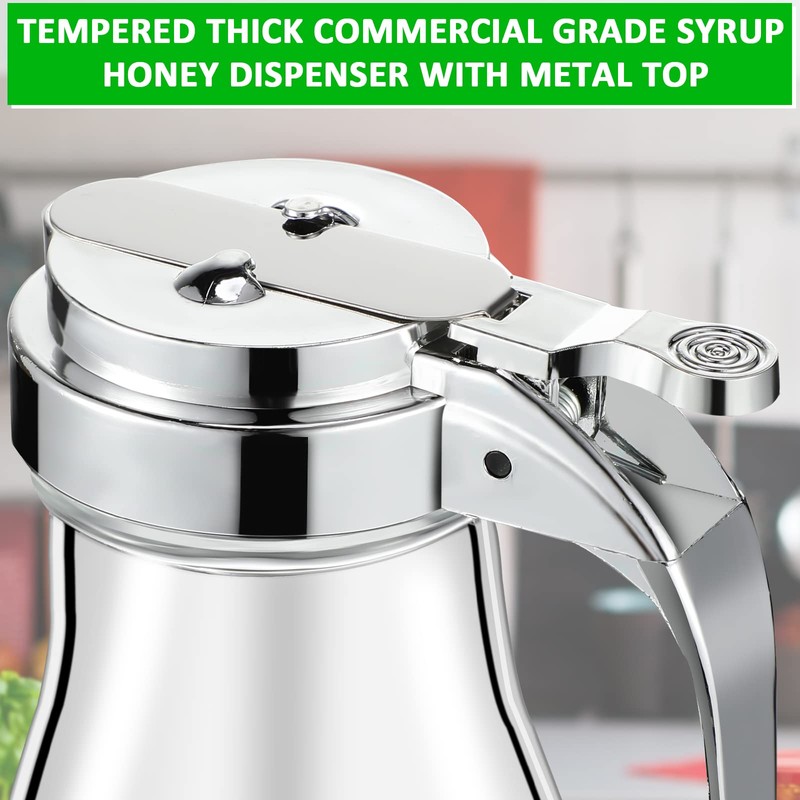Mimorou 8 Pcs 6 oz Glass Syrup Dispenser with Retracting