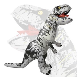 Eayaele Inflatable T-rex Costumes, Inflatable Dinosaur Costume, Adult Tyrannosaurus Rex Suit, Carnival, Party, Dino Costume, Men and Women (White)