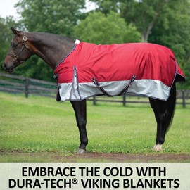 Dura-Tech Viking Extreme Surcingle Horse Turnout Blanket | Euro Fit 1680 Denier | Horse Turnout Sheet | Horse Rain Sheet Waterproof | Winter Horse Blanket | Color Navy/Teal | Size 68