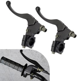 Anyhut 2 PCS 7/8" Clutch Brake Lever Perch, Motorcycle Brake Clutch Lever Kit, Both Sides Brake Lever Handlebar Handle, Compatible with Suzuki Yamaha CRF50 XR50 XR70 Pit Dirt Bikes (Black)
