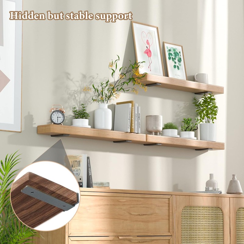 Pubiao 2 Pack Shelf Brackets 20cm, Heavy Duty Wall Brackets,