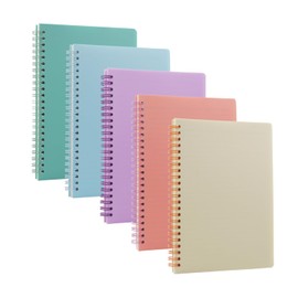 Aacehlh 5 Pack Lined Spiral Journal Notebook for Women & Men, 8.3" x 5.7",80 Sheets/160 Pages College Ruled Notebook, A5 Plastic Hardcover Notebook for Office,School,Home