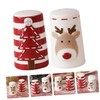 STOBAZA Set of 2 Ceramic Salt Pepper Christmas Jar Kitchen