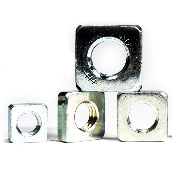 M3 (3mm Ø) Square Thin Nuts Zinc Plated Steel (Pack of 50)
