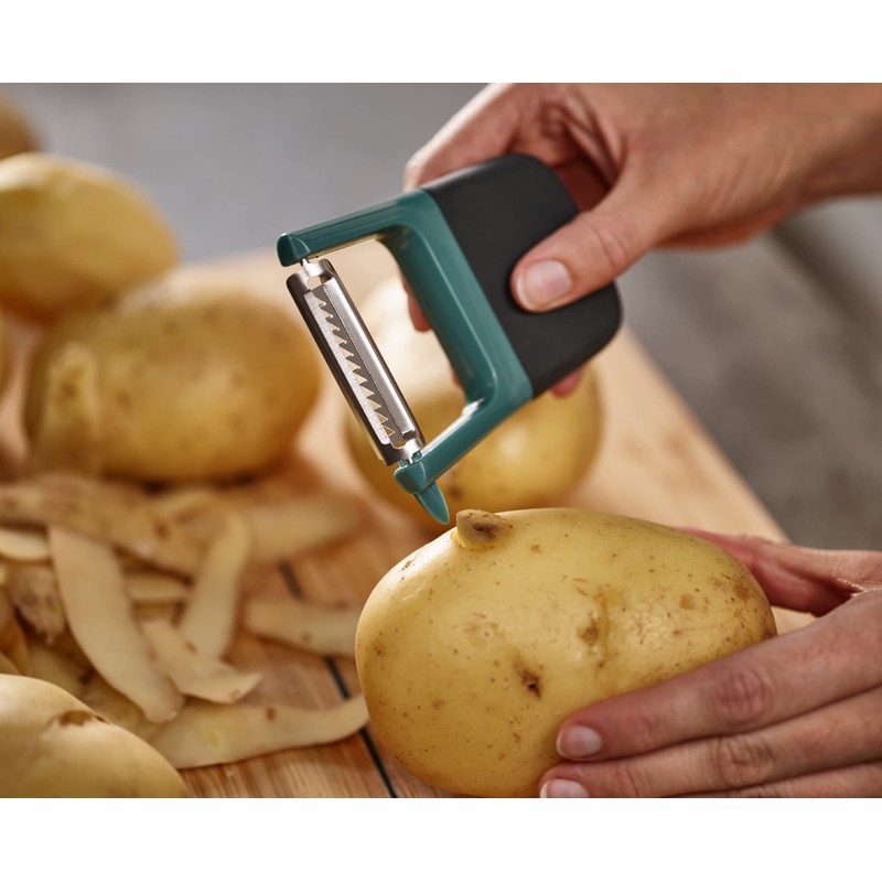 Joseph Joseph Duo Easy-Grip Julienne Peeler, Vegetable Kitchen Peeler and