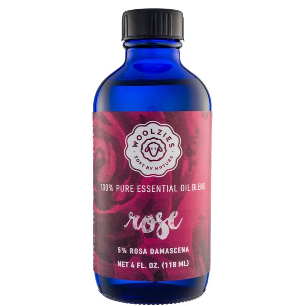 Woolzies Best Natural Rose Essential Oil Blend 4 Oz - Therapeutic & Premium Graded Aromatherapy Oil - Most Popular for Relaxation, & Skin Use - for Diffusion & Topical Use