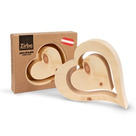 sagl.tirol Pine Heart with Floating Inner Heart and Engraving, 20 cm