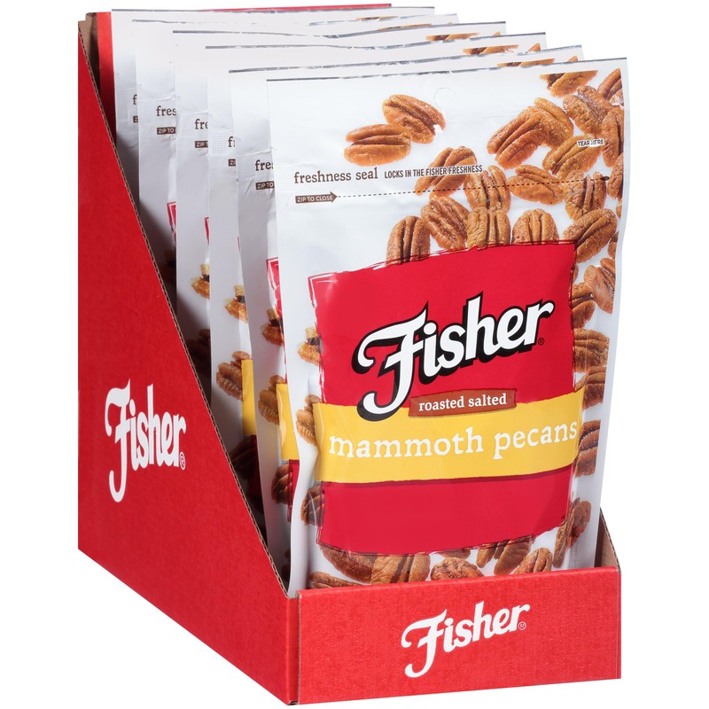(Roasted Salted) - FISHER Snack Roasted Salted Pecans, Stand-Up Bag,
