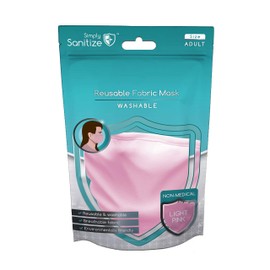 Simply Sanitize Reusable Light Pink Fabric Face Mask, NM002