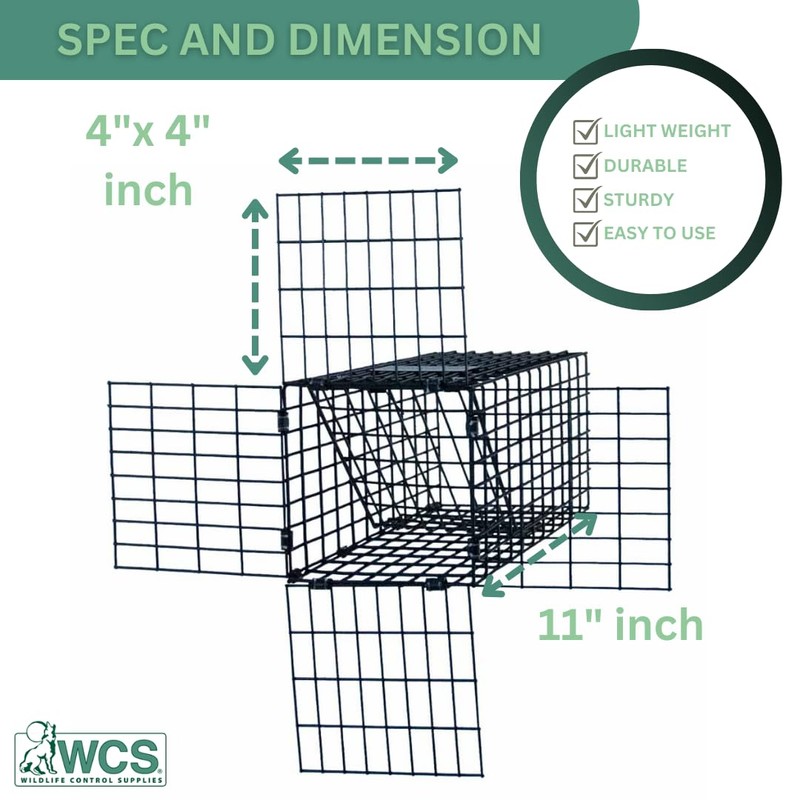 OWDE 4" One-Way Door Excluder –Professional Black Mesh Evictor Trap