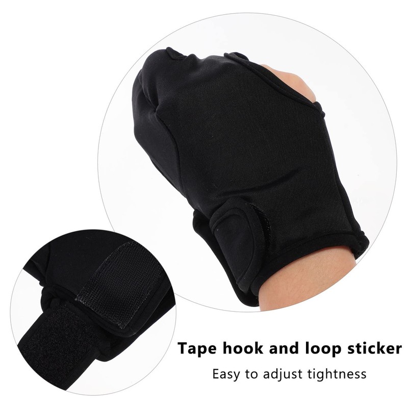 Lurrose Handschuhe, hitzebeständig, hitzebeständig, Salon-Isolation, 3 Finger Handschuhe, Schwarz