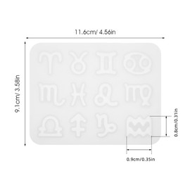 Healifty Small Resin Necklace Mold: 12 Zodiac Constellation Resin Silicone Mold Star Zodiac Sign DIY Epoxy Constellation Pendants Casting for Jewelry Necklace Pendant Charms