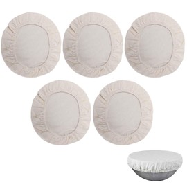 Sourdough Starter Bowl Covers 5PCS Reusable Sourdough Starter Jar Cloth Cover Elastic Fabric Caps Bread Proofing Bowl Lid Dough Basket Cover