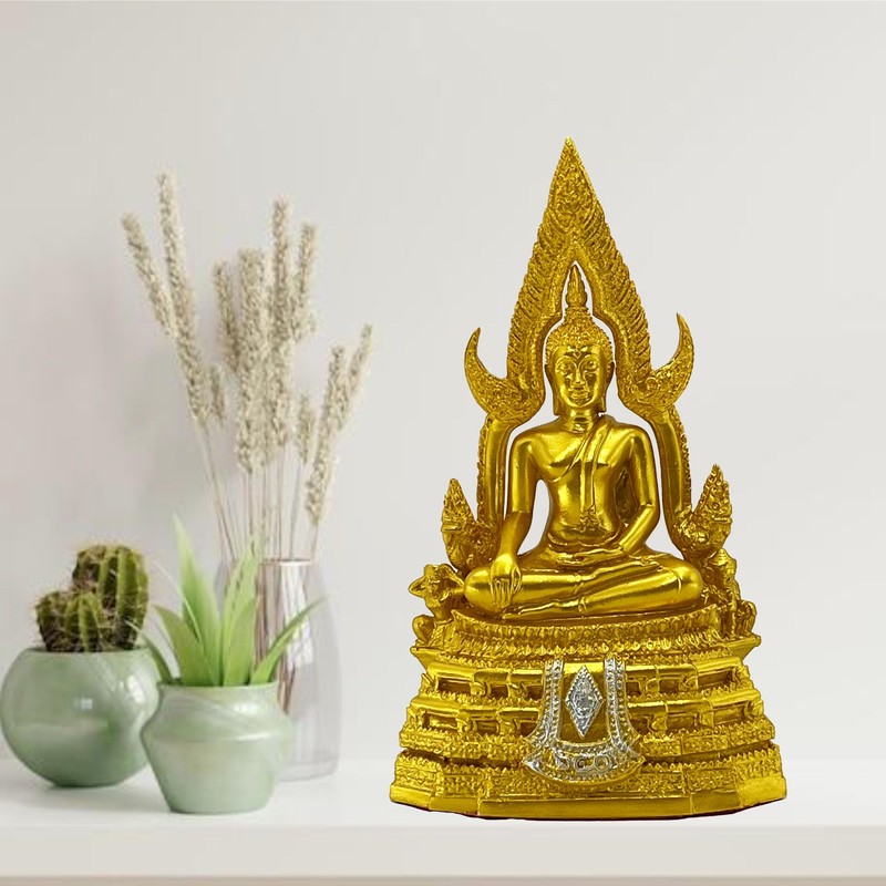 BUDDHO Chinnaraj Thai Buddha Statue for Home Decor 8" h