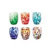 H&H Set of 6 Bicchieri Veneziano In Vetro Decorato Multicolour