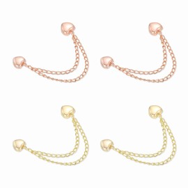 QUARKZMAN Pack of 4 Magnetic Clothes Clips Heart Shaped Clothes Clips with Chain Clothes Clips Multifunctional Hijab Magnets for Thin Clothes Scarves Trouser Legs Brooch