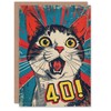 Artery8 Surprise Retro Style Forty 40 Year Old Cat Lover