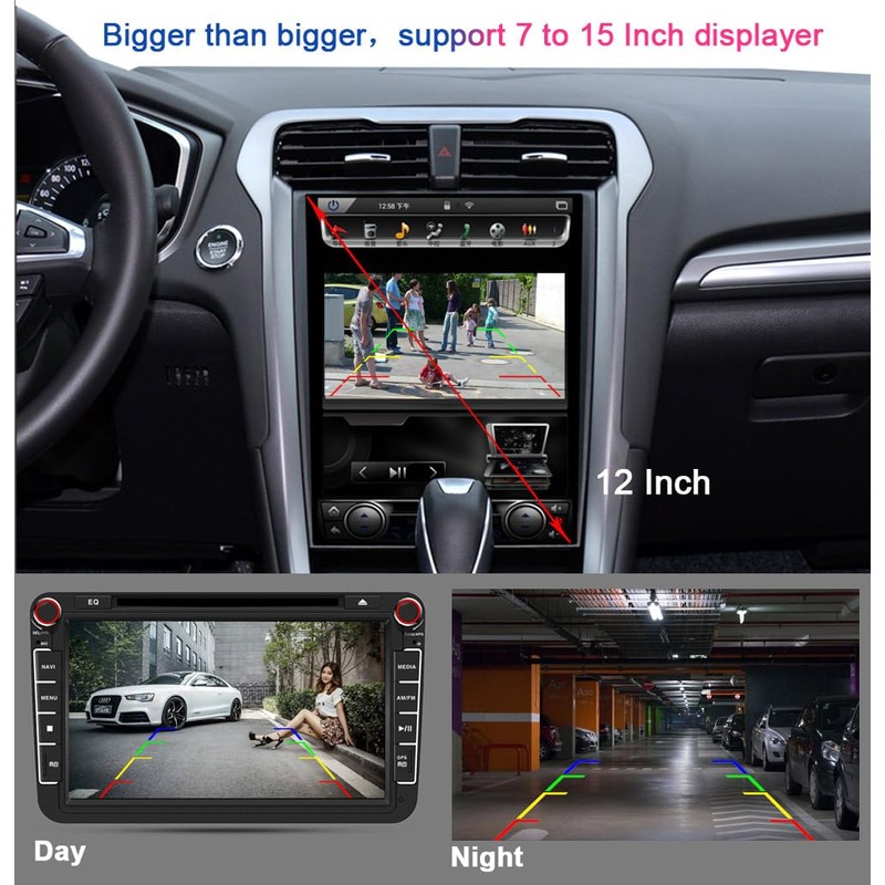 HD 720p Night Vision Rear View Reverse Camera, License Plate